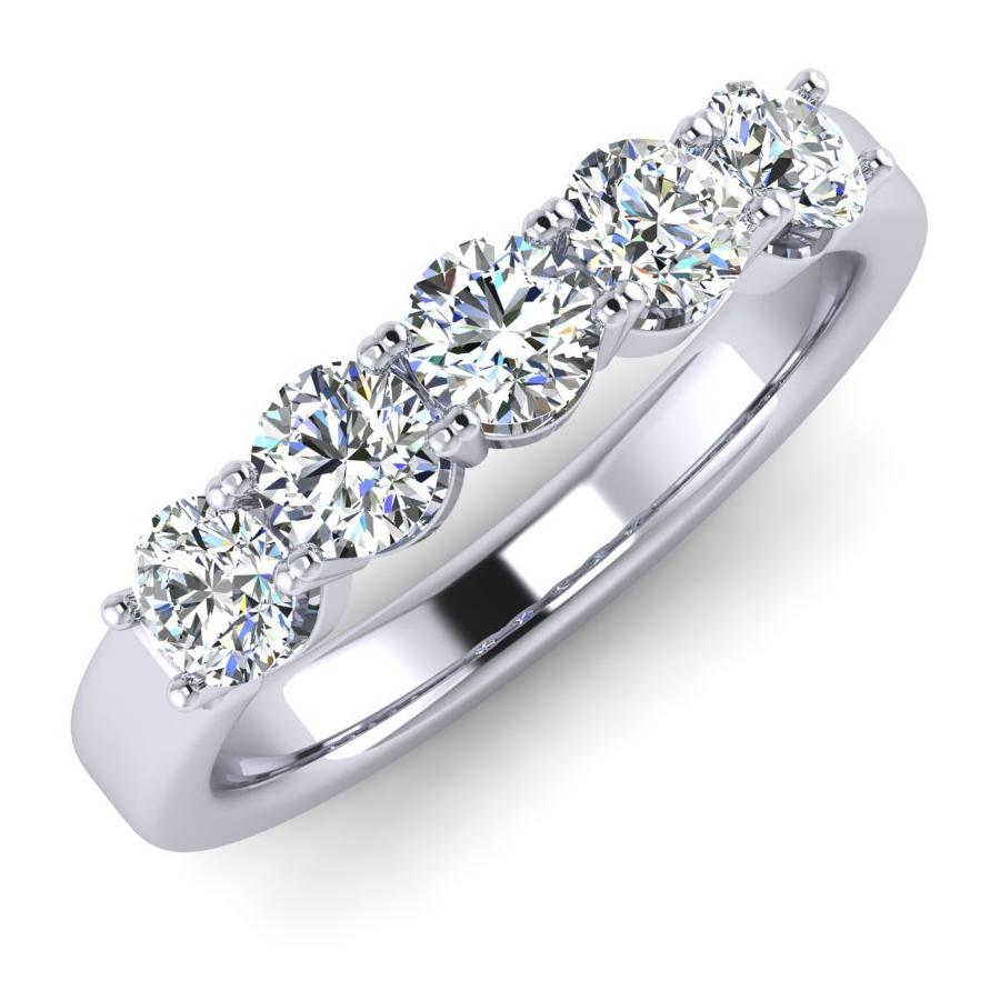 Platinum Eternity Ring with Five Modern Round Brilliant Diamonds – Carolyn  Codd